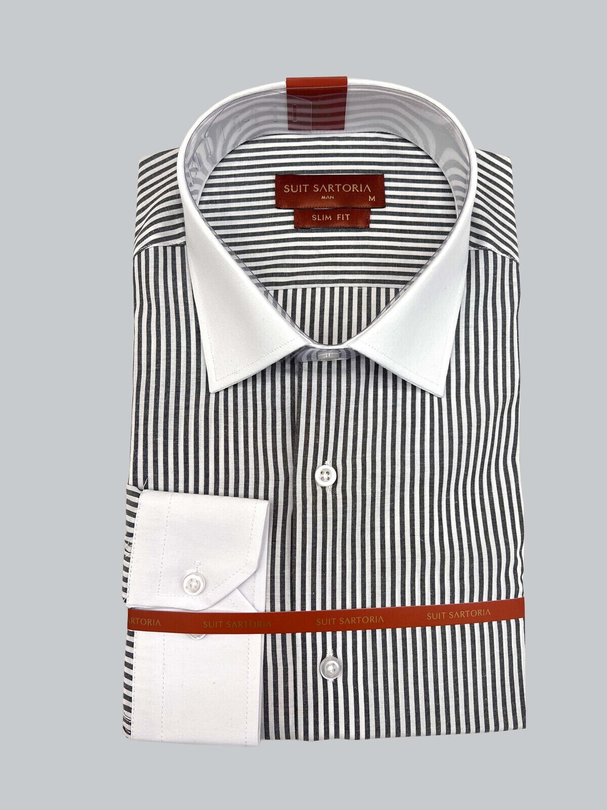 SUIT SARTORIA DARK GRAY STRIPED SHIRT 6055