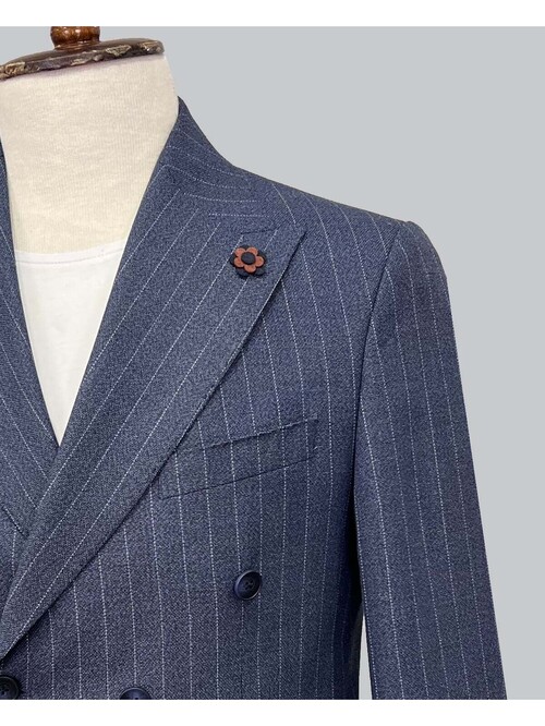 SUIT SARTORIA NAVY BLUE DOUBLE BREASTED JACKET 4341