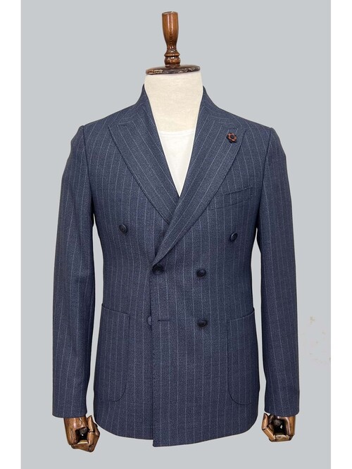 SUIT SARTORIA NAVY BLUE DOUBLE BREASTED JACKET 4341