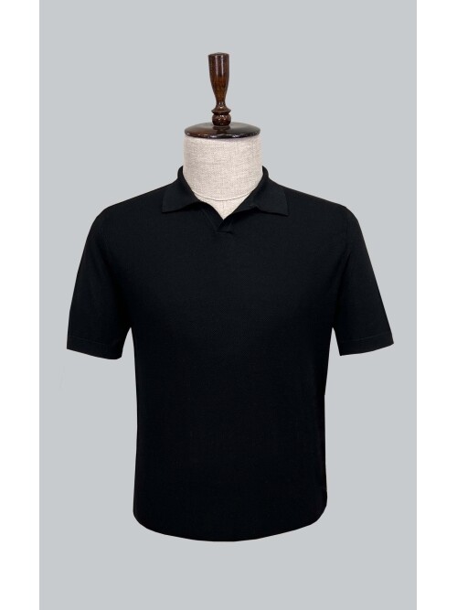 SUIT SARTORIA BLACK SHORT SLEEVE KNITWEAR T-SHIRT 9019