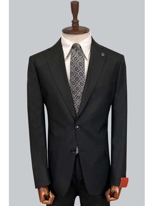 SUIT SARTORIA BLACK WOOL SUIT 2454