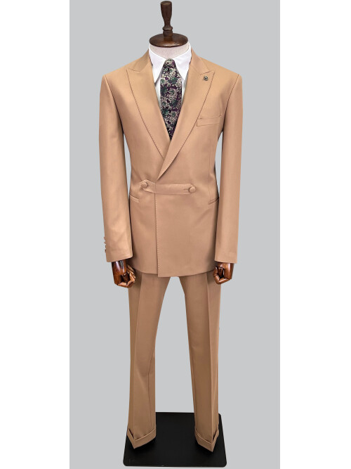 SUIT SARTORIA LIGHT BROWN DOUBLE BREASTED SUIT 2773