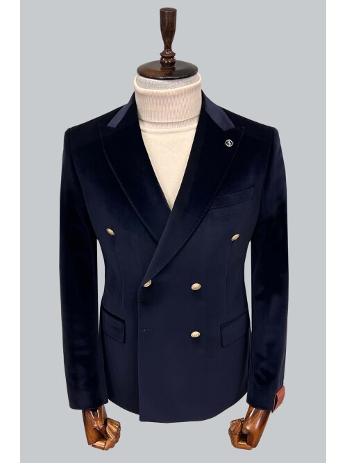 FOLOBE Mens Velvet Suit Jacket One-Button Business Blazer Coat 2018, Navy  Blue at Amazon Men's Clothing store