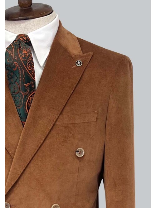 SUIT SARTORIA BROWN DOUBLE BREASTED SUIT 2499