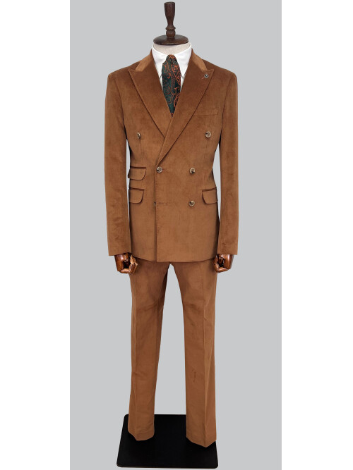 SUIT SARTORIA BROWN DOUBLE BREASTED SUIT 2499