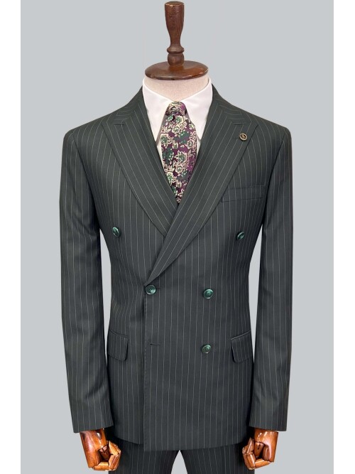 SUIT SARTORIA GREEN DOUBLE BREASTED SUIT 2727