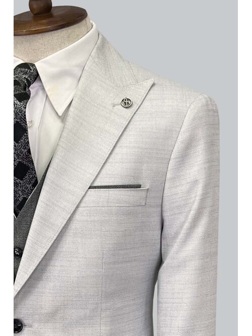 SUIT SARTORIA LIGHT GREY SUIT WITH DOUBLE FACED VEST 2916