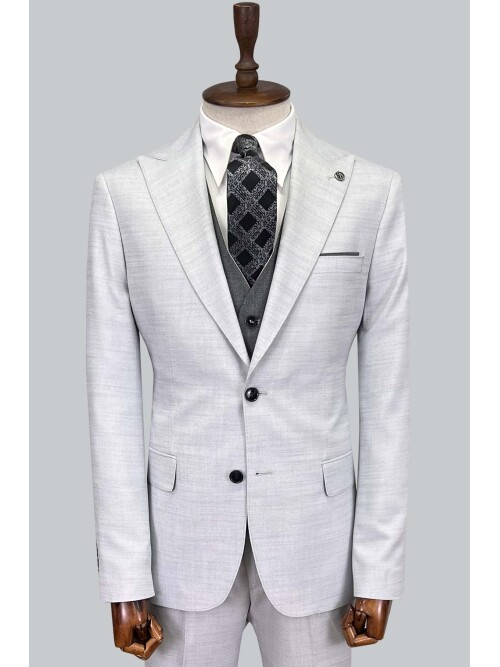 SUIT SARTORIA LIGHT GREY SUIT WITH DOUBLE FACED VEST 2916