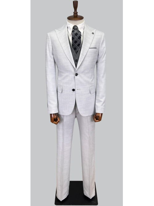 SUIT SARTORIA LIGHT GREY SUIT WITH DOUBLE FACED VEST 2916