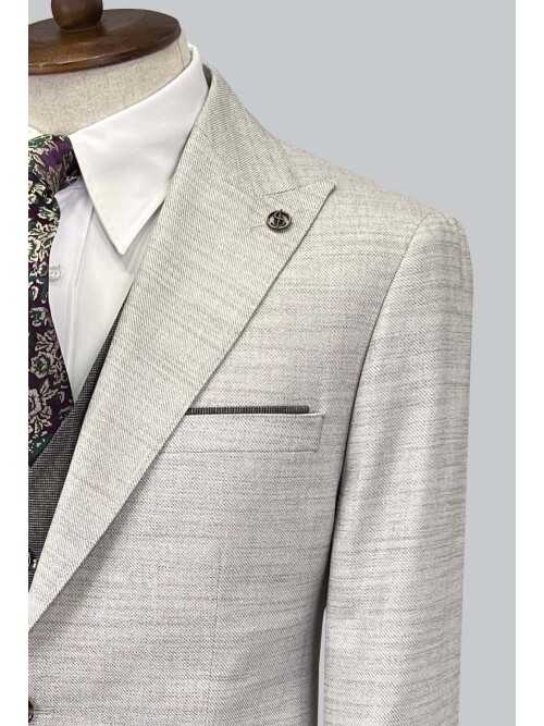 SUIT SARTORIA LIGHT GREY SUIT WITH DOUBLE FACED VEST 2916