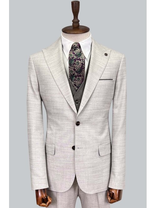 SUIT SARTORIA LIGHT GREY SUIT WITH DOUBLE FACED VEST 2916