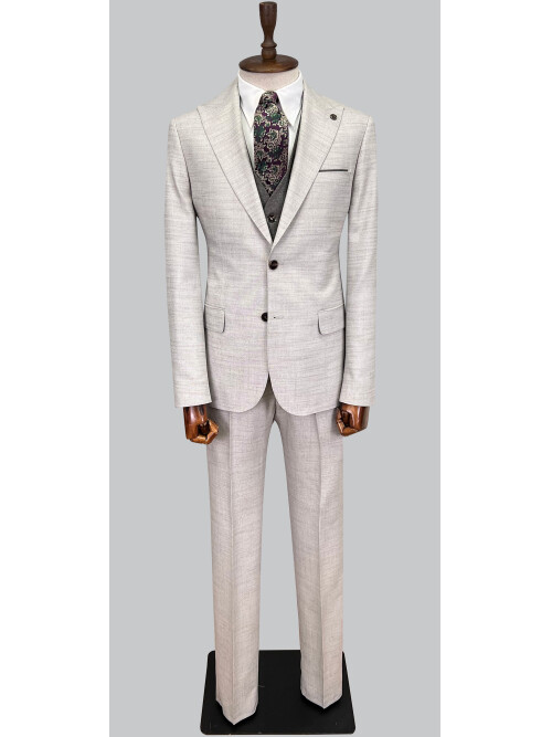 SUIT SARTORIA LIGHT GREY SUIT WITH DOUBLE FACED VEST 2916