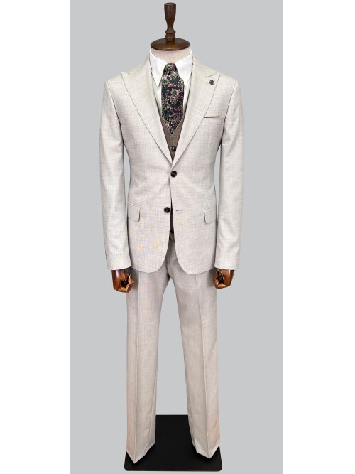 SUIT SARTORIA LIGHT GREY SUIT WITH DOUBLE FACED VEST 2916