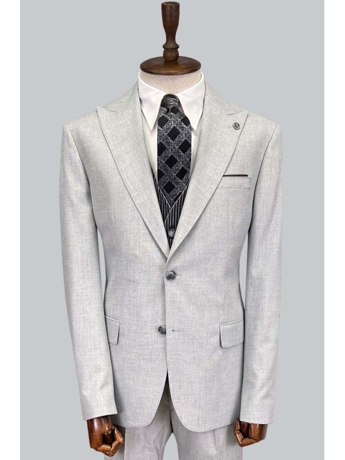 SUIT SARTORIA LIGHT GREY SUIT WITH DOUBLE FACED VEST 2916