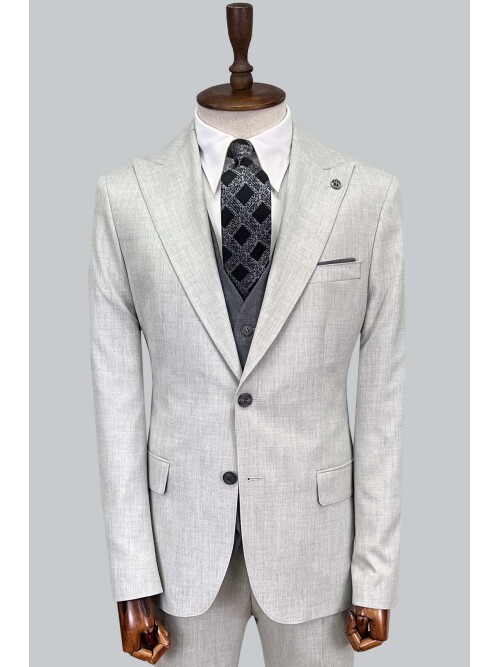 SUIT SARTORIA LIGHT GREY SUIT WITH DOUBLE FACED VEST 2916