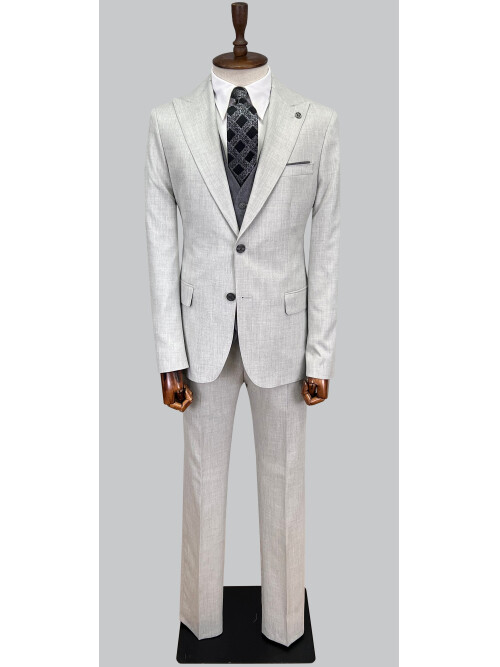 SUIT SARTORIA LIGHT GREY SUIT WITH DOUBLE FACED VEST 2916