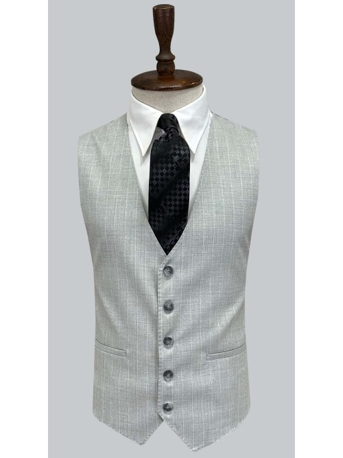 SUIT SARTORIA AÇIK GRİ ÇİZGİLİ YELEKLİ TAKIM 2000/69