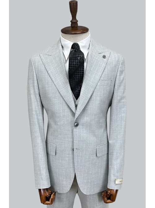 SUIT SARTORIA AÇIK GRİ ÇİZGİLİ YELEKLİ TAKIM 2000/69