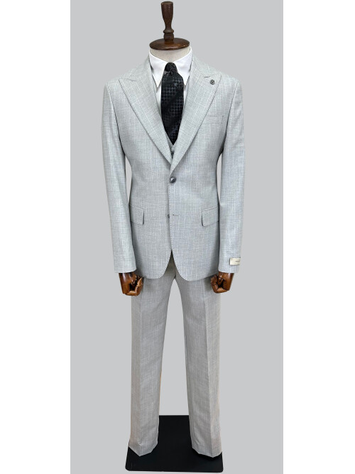 SUIT SARTORIA AÇIK GRİ ÇİZGİLİ YELEKLİ TAKIM 2000/69