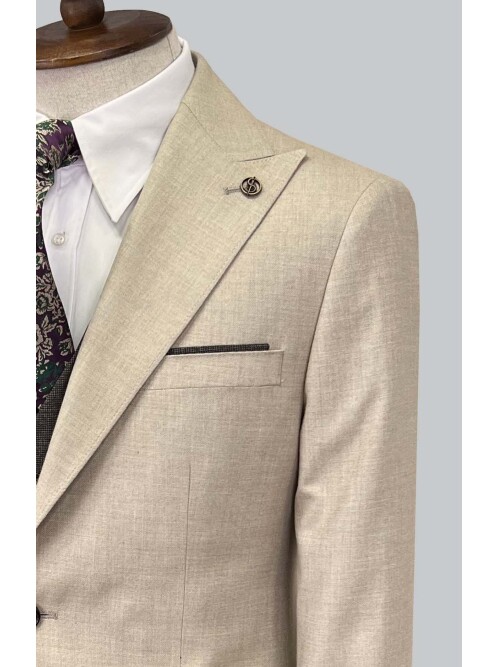 SUIT SARTORIA BEIGE SUIT WITH DOUBLE FACED VEST 2916