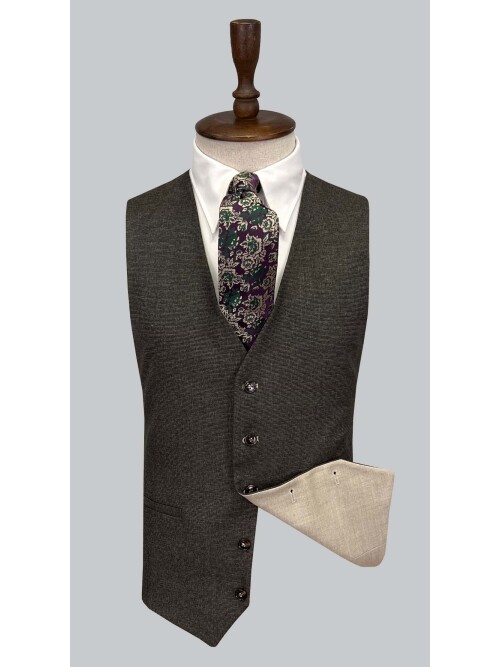 SUIT SARTORIA BEIGE SUIT WITH DOUBLE FACED VEST 2916