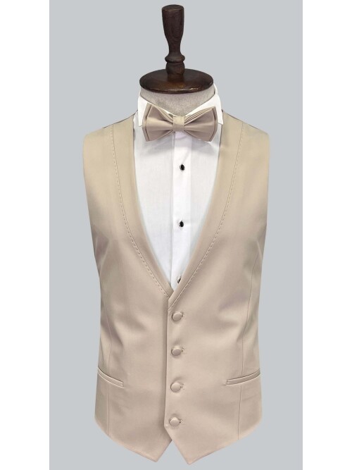 SUIT SARTORIA BEIGE REMOVABLE LAPEL TUXEDO 5641