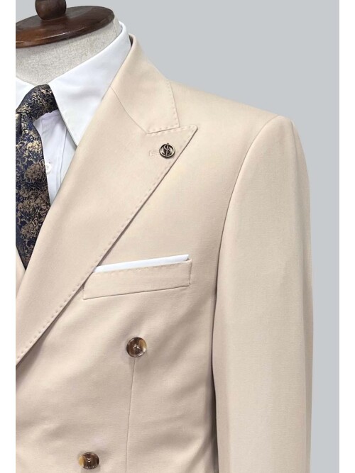 SUIT SARTORIA DOUBLE BREASTED BEIGE SUIT 2957