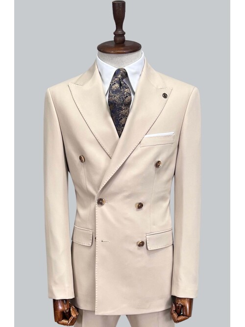 SUIT SARTORIA DOUBLE BREASTED BEIGE SUIT 2957