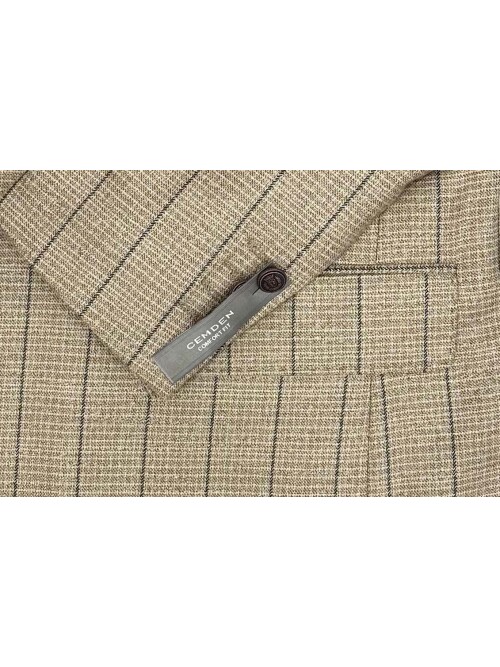 SUIT SARTORIA BEJ SİVRİ YAKA ÇİZGİLİ KRUVAZE CEKET 4590