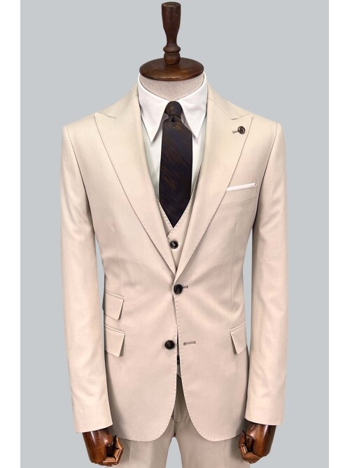 SUIT SARTORIA BEJ YELEKLİ TAKIM ELBİSE 2895