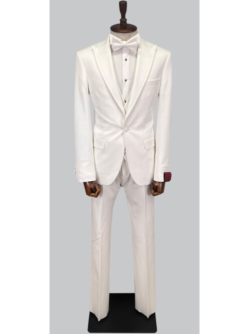 SUIT SARTORIA WHITE REMOVABLE LAPEL TUXEDO 5641