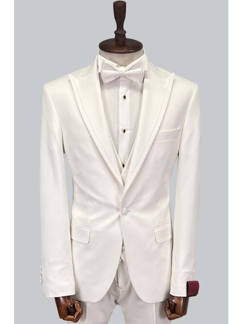 SUIT SARTORIA WHITE REMOVABLE LAPEL TUXEDO 5641