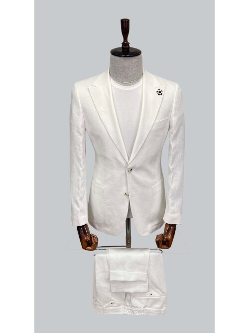 SUIT SARTORIA WHITE LINEN SUIT 2584