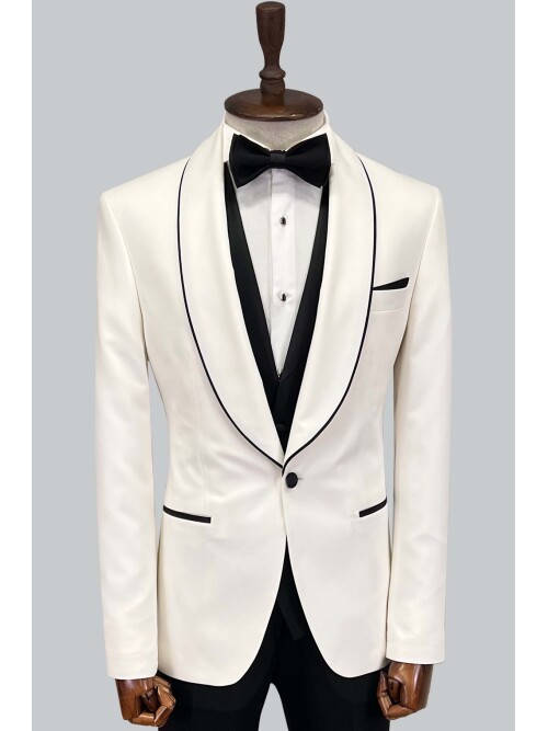 SUIT SARTORIA WHITE SHAWL LAPEL TUXEDO 5645