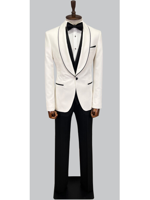 SUIT SARTORIA BEYAZ ŞAL YAKA DAMATLIK 5645