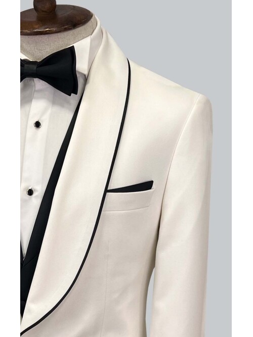 SUIT SARTORIA WHITE SHAWL LAPEL TUXEDO 5645