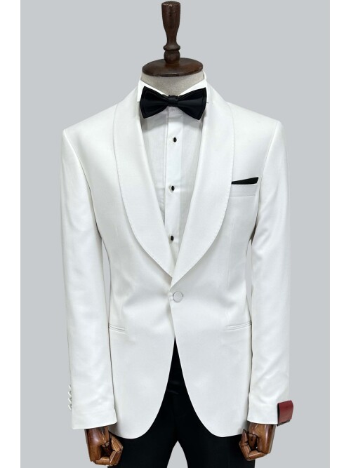 SUIT SARTORIA BEYAZ ŞAL YAKA DAMATLIK 5695