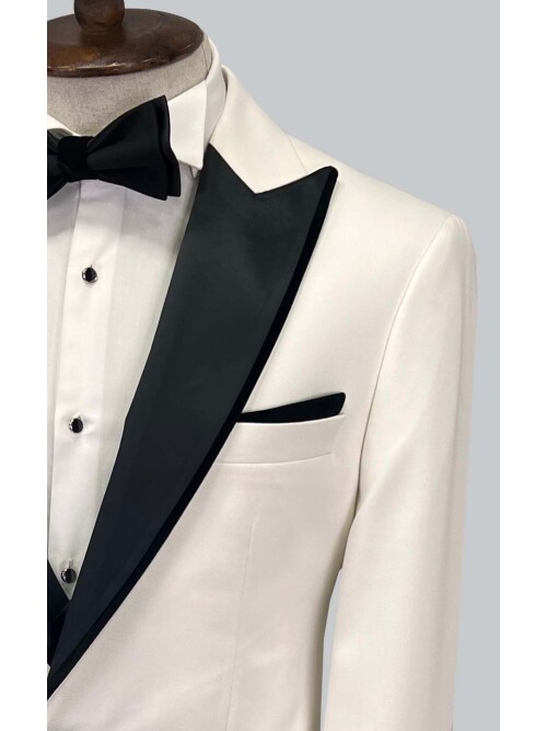 SUIT SARTORIA WHITE PEAK LAPEL TUXEDO 5643