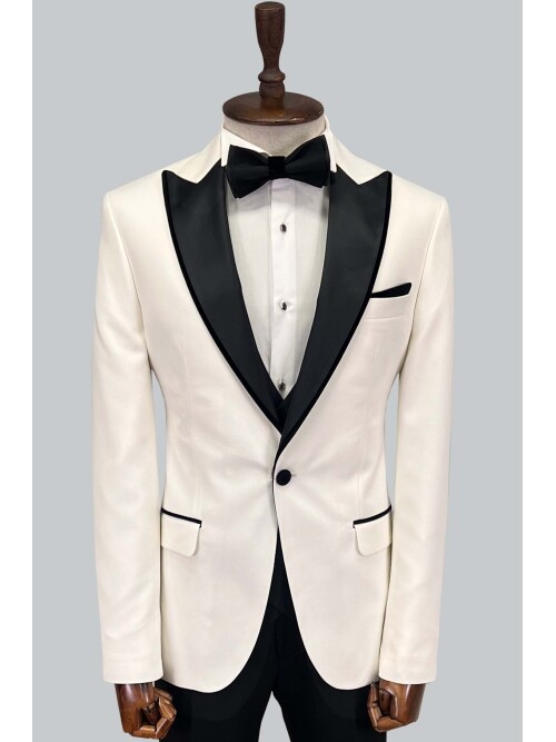 SUIT SARTORIA BEYAZ SİVRİ YAKA DAMATLIK 5643