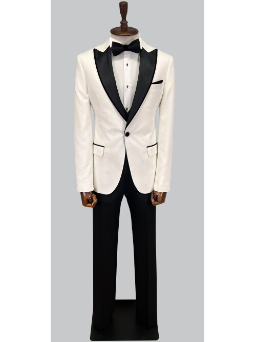 SUIT SARTORIA BEYAZ SİVRİ YAKA DAMATLIK 5643