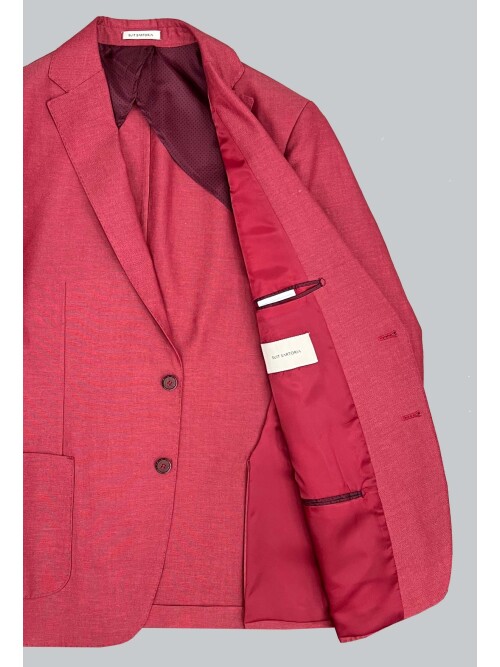 SUIT SARTORIA LINEN CLARET RED JACKET 4355