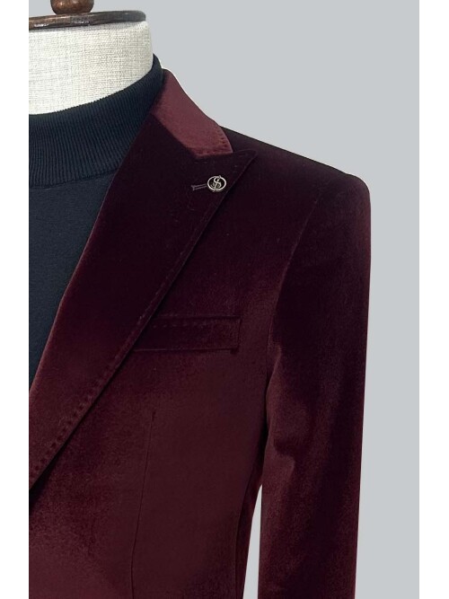 SUIT SARTORIA BORDO KADİFE CEKET 4573