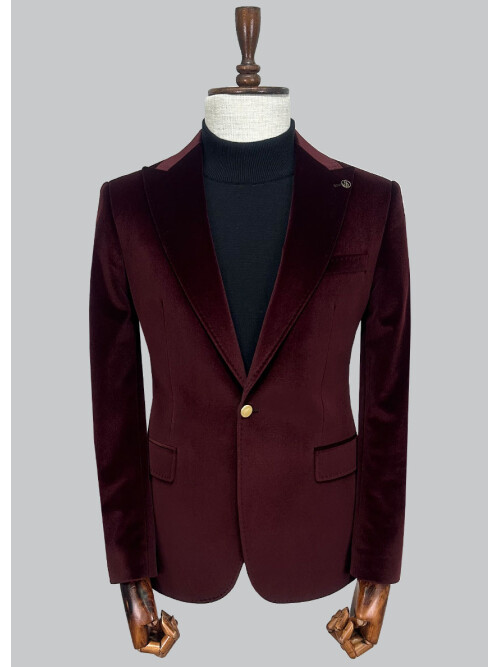 SUIT SARTORIA BURGUNDY VELVET JACKET 4573