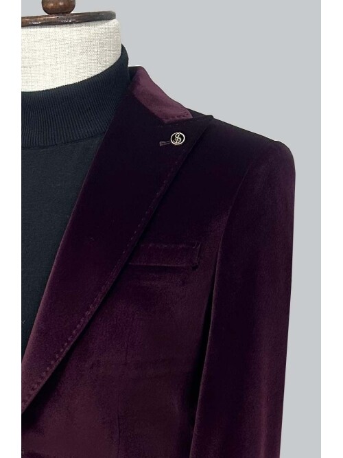 SUIT SARTORIA BORDO KADİFE CEKET 4573