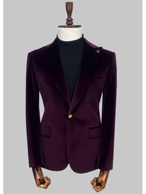 SUIT SARTORIA BURGUNDY VELVET JACKET 4573