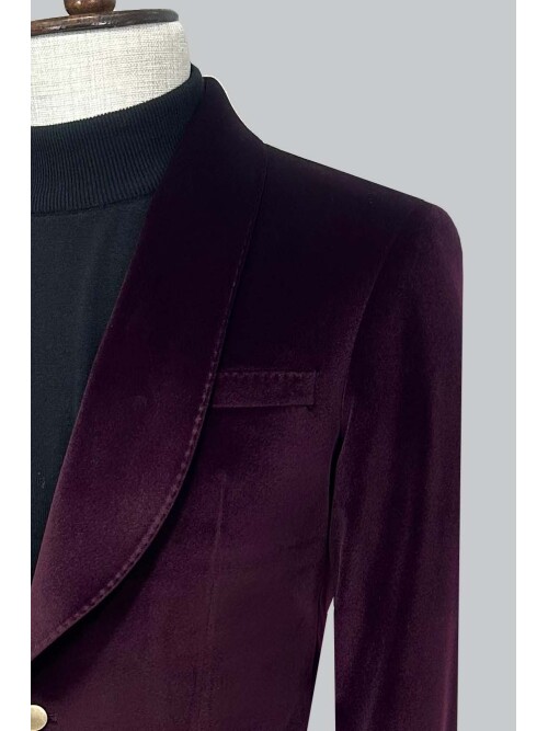 SUIT SARTORIA BURGUNDY VELVET JACKET 4574