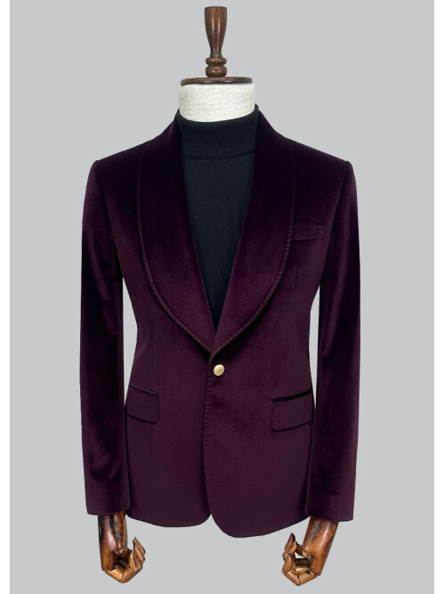 SUIT SARTORIA BURGUNDY VELVET JACKET 4574