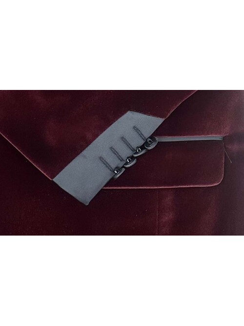 SUIT SARTORIA BORDO ŞAL YAKA KADİFE DAMATLIK 5662