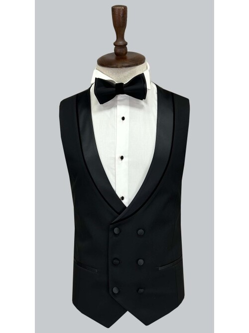 SUIT SARTORIA REMOVABLE LAPEL BLACK TUXEDO 5536