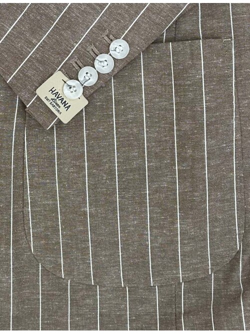 SUIT SARTORIA ÇİZGİLİ BEJ KETEN TAKIM 2000/72